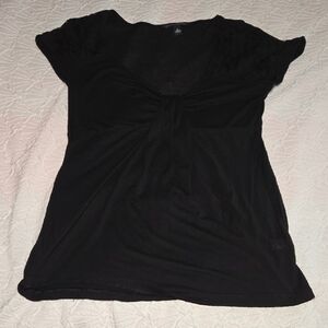 3/$10 Banana Republic Black Cap Sleeve Tie Front Blouse